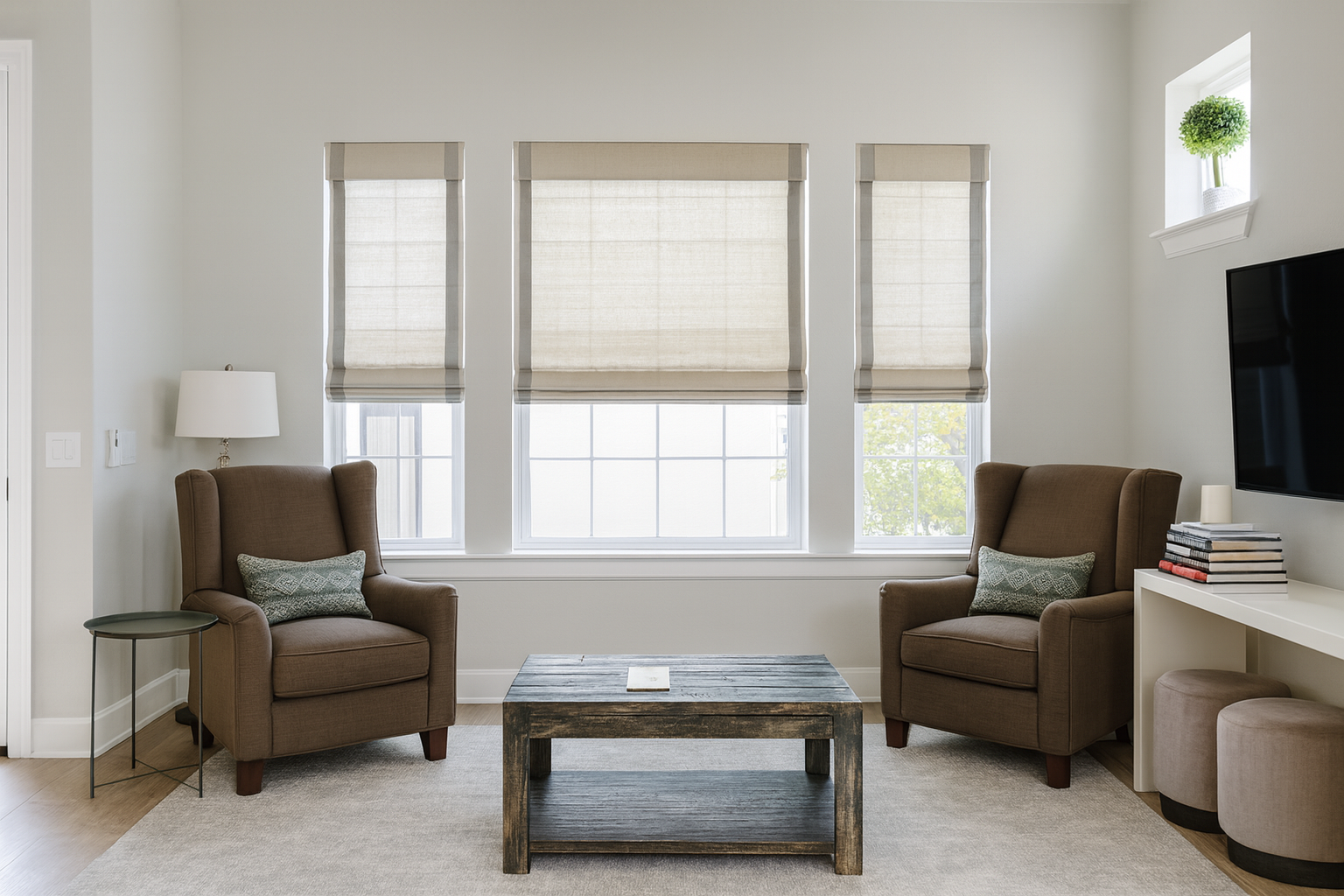CORDLESS Roman shades (BLACKOUT) 48"x64"