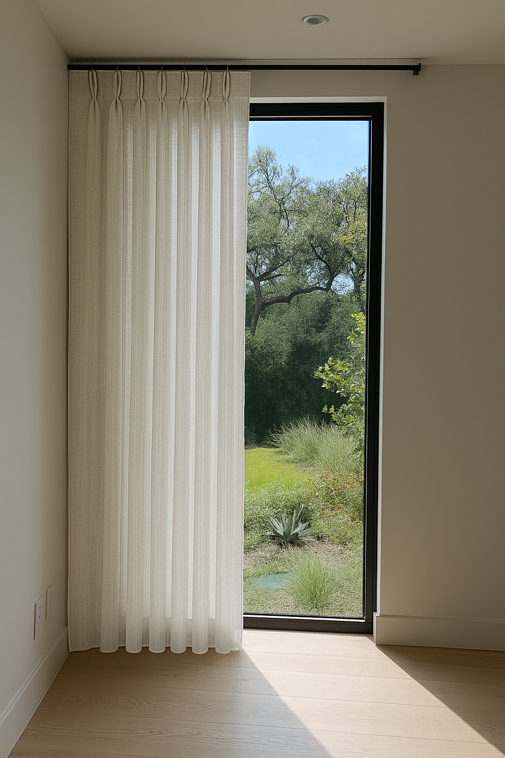 Pleated Pinned Decorative Light Filtering Drapery Panels