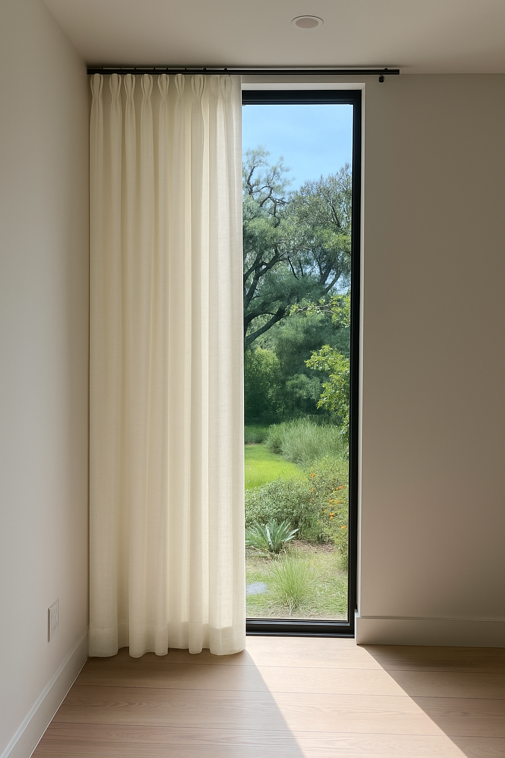 Pleated Pinned Decorative Light Filtering Drapery Panels