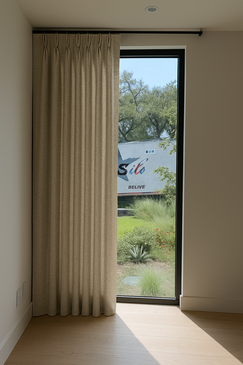 Pleated Pinned Decorative Light Filtering Drapery Panels