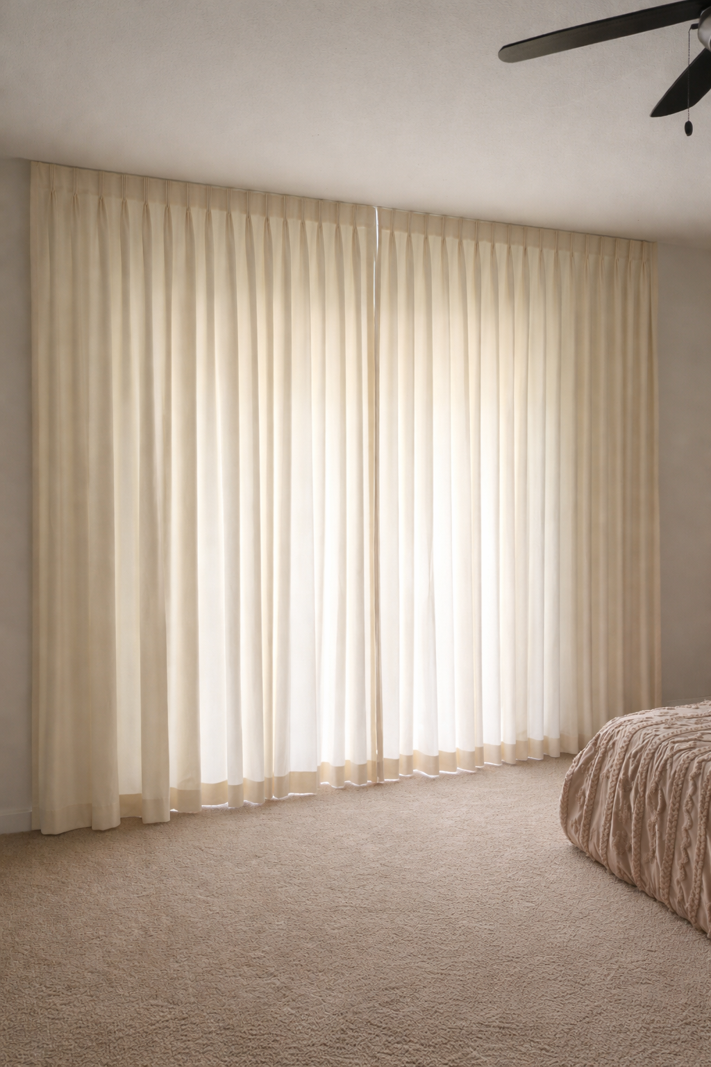 FRENCH PLEATED LIGHT FILTERING closing drapery