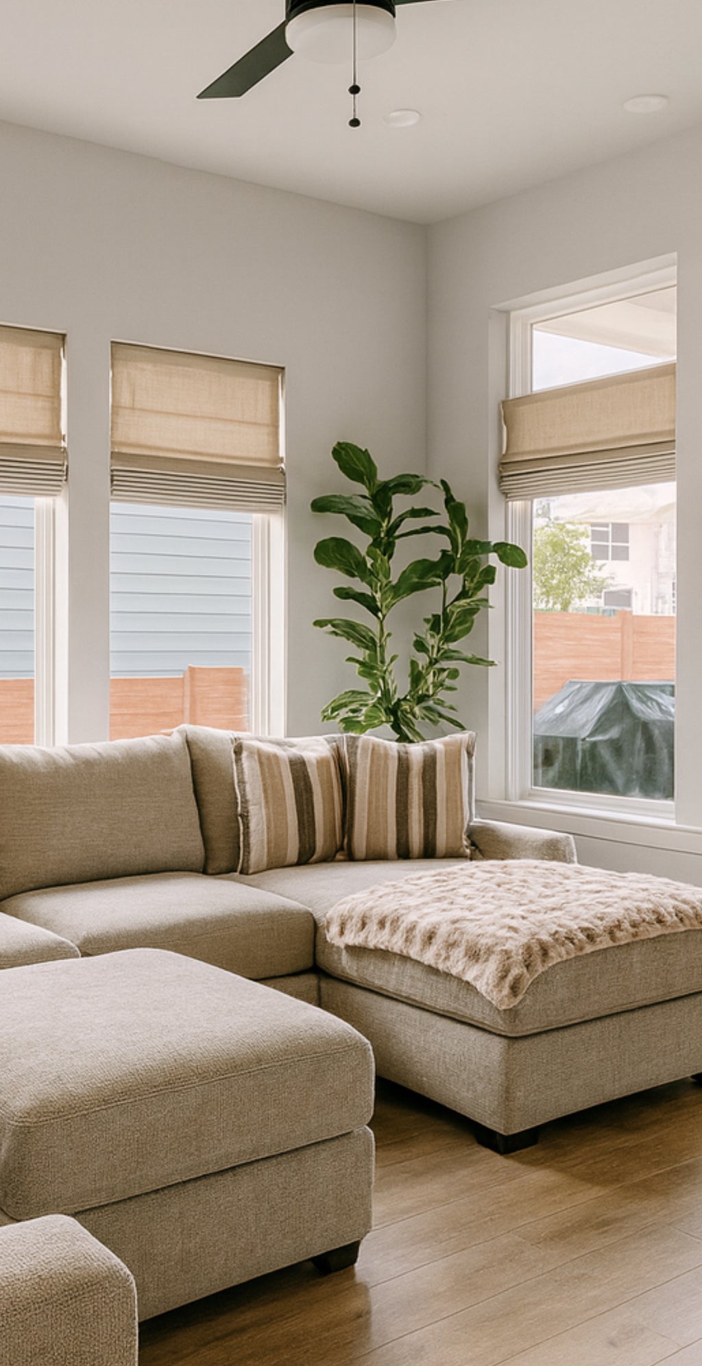 CORDLESS Roman shades (Light Filtering) 36"x64"
