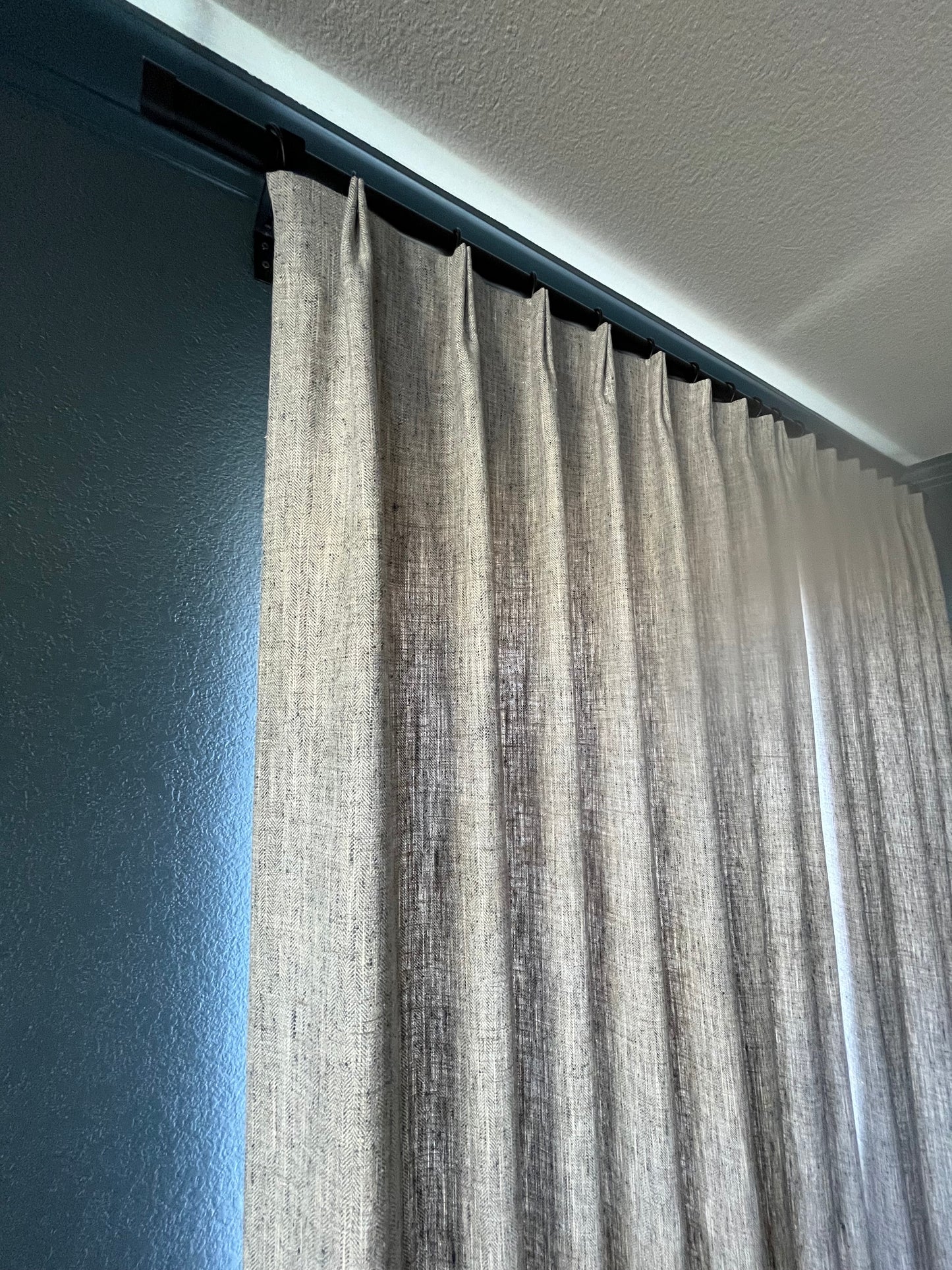 Pleated Pinned Decorative Light Filtering Drapery Panels BLACKOUT
