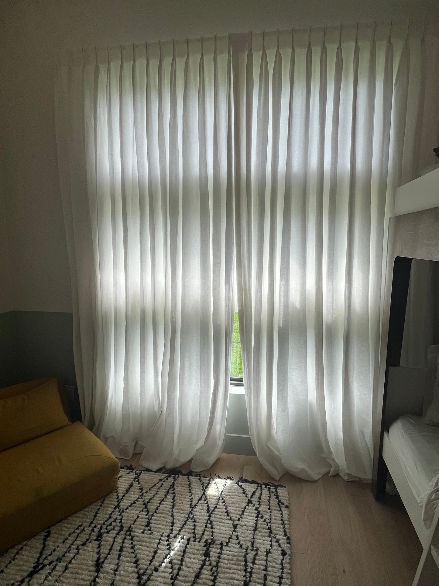 Pleated Pinned Decorative Light Filtering Drapery Panels